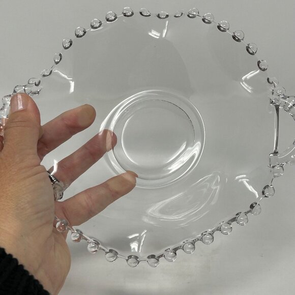 Candlewick Glass Ruffled Bowl With Handles 6 " - Picture 4 of 4